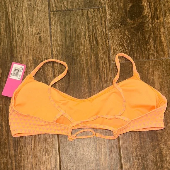 NWT Orange Triangle Bikini Top Bralette Adjustable Straps Size Large - Picture 3 of 6
